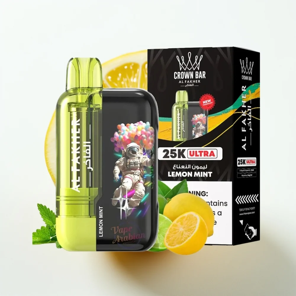 Al Fakher Crown Bar Ultra 25K 22ml Sitronmynte Type-C - Online Store