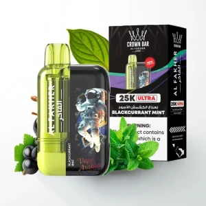 Al Fakher Crown Bar Ultra 25K 22ml Type-C Solbærmynte - Online Store