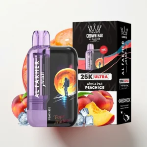 Al Fakher Crown Bar Ultra 25K Disposable Peach Is LED Type-C - Online Store