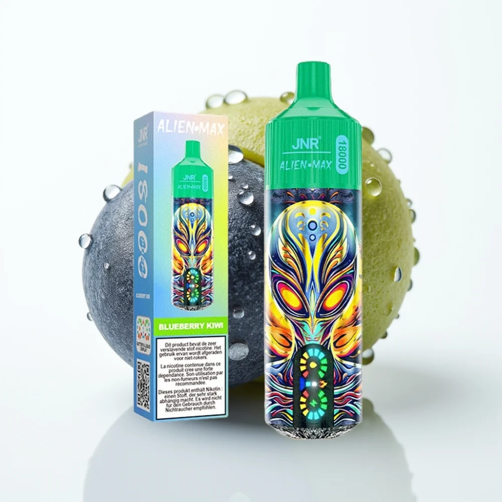 JNR Alien Max 18000 Puffs Blåbær Kiwi Dual Mesh LED Type-C - Online Store - Image 2