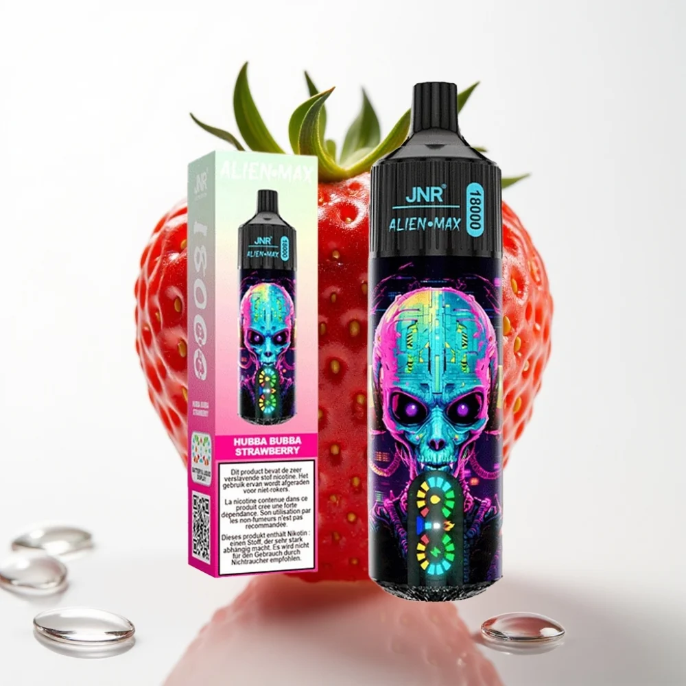 JNR Alien Max 18000 Puffs Dual Mesh Jordbær Hubba Bubba - Online Store - Image 2