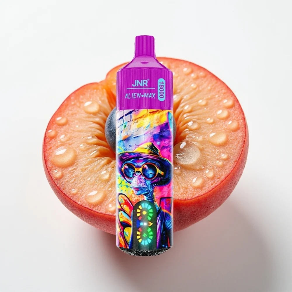 JNR Alien Max 18000 Puffs Dual Mesh Peach Blåbær Candy LED - Online Store
