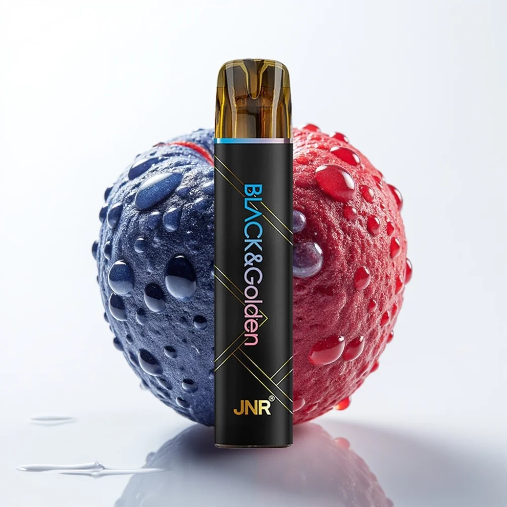 JNR Black&Golden 800 Puffs Blå Bringebær Kirsebær TPD - Online Store - Image 2