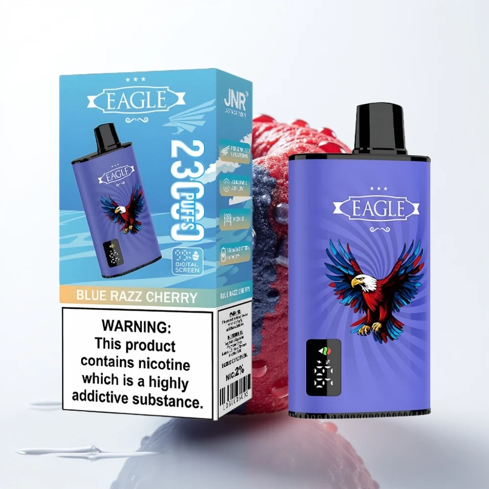 JNR EAGLE Smart 23000 Puffs Blå Bringebær Digital Skjerm 1.0ohm Mesh - Online Store - Image 2