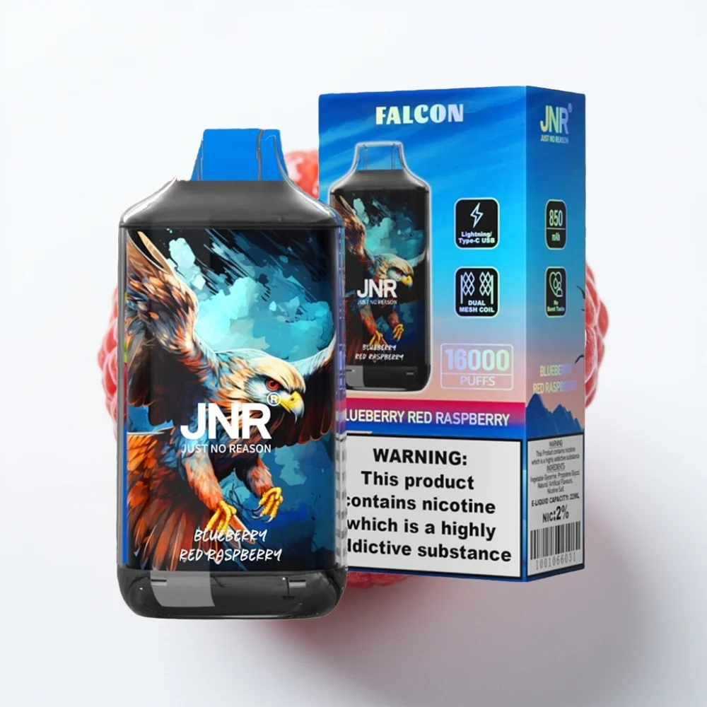 JNR Falcon 16000 Puffs Blåbær Rød Bringebær 22ml Type C - Online Store - Image 2