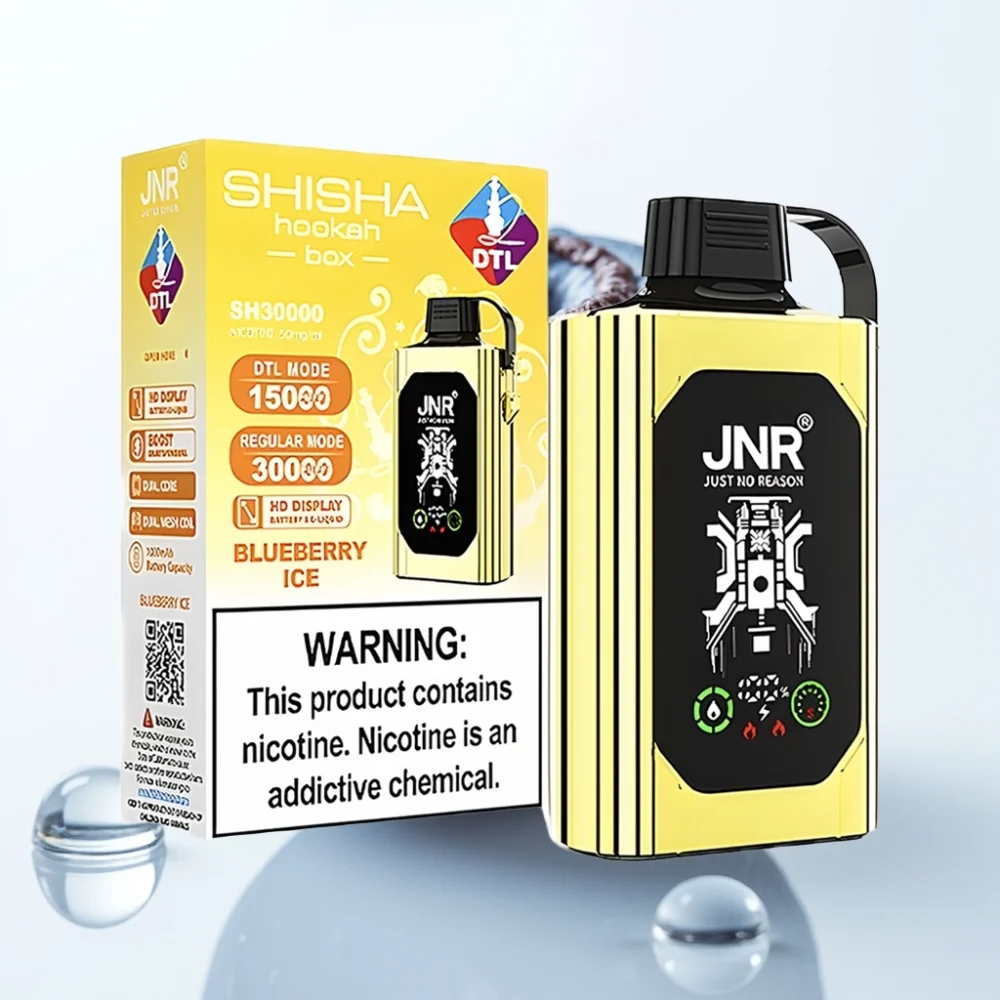 JNR Shisha Hookah Box 20500 Puffs Blåbær Is HD Skjerm 25ml Type-C - Online Store - Image 2