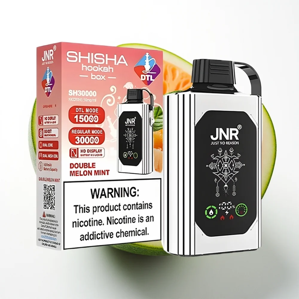 JNR Shisha Hookah Box 20500 Puffs HD Display Dobbel Melon Mynte Type-C - Online Store - Image 2