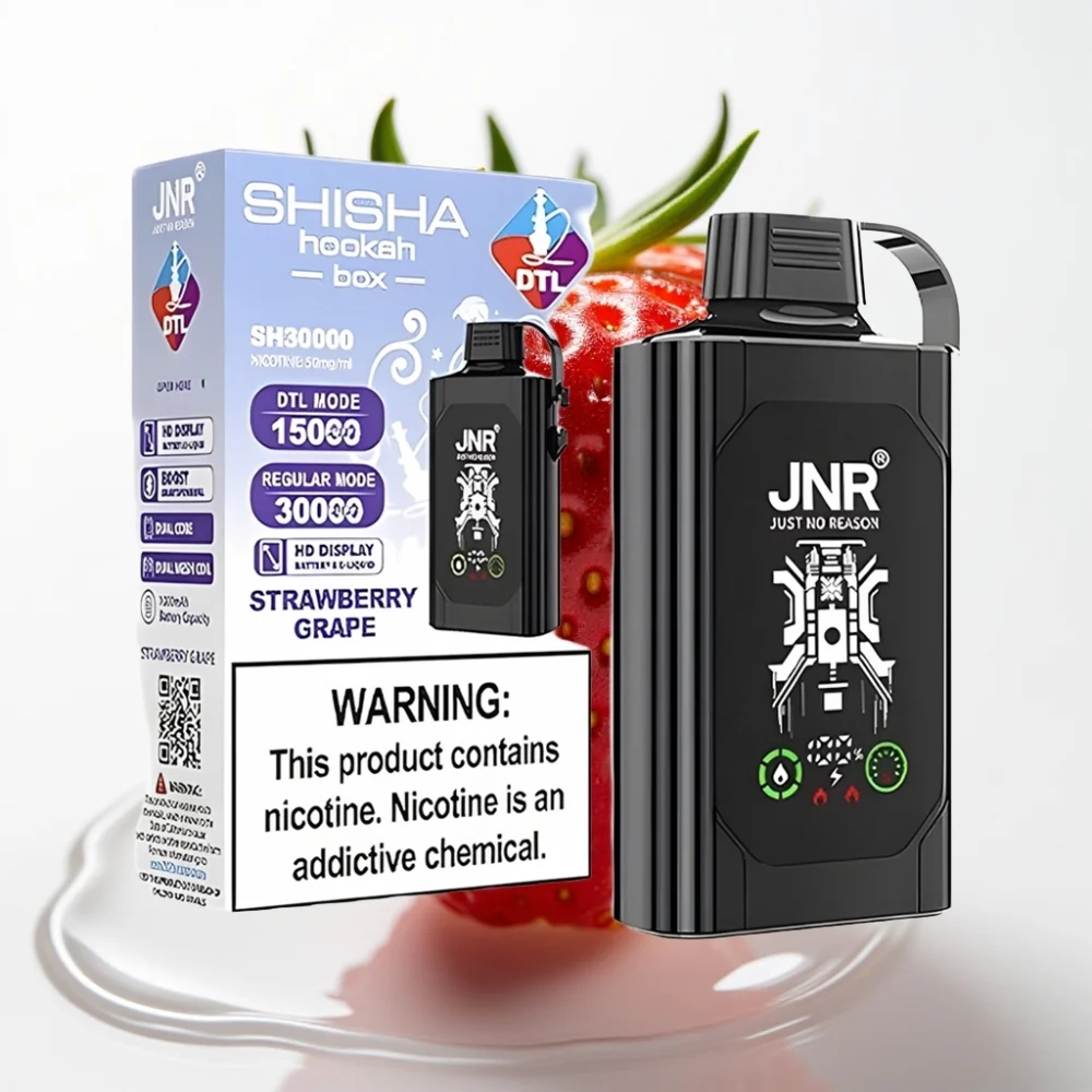 JNR Shisha Hookah Box 20500 Puffs HD Display Jordbær Drue Type-C - Online Store - Image 2