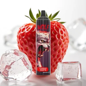 JNR Wolf Niplo 10000 Puffs Jordbær Bringebær Kirsebær Is 20ml 5% Type-C - Online Store