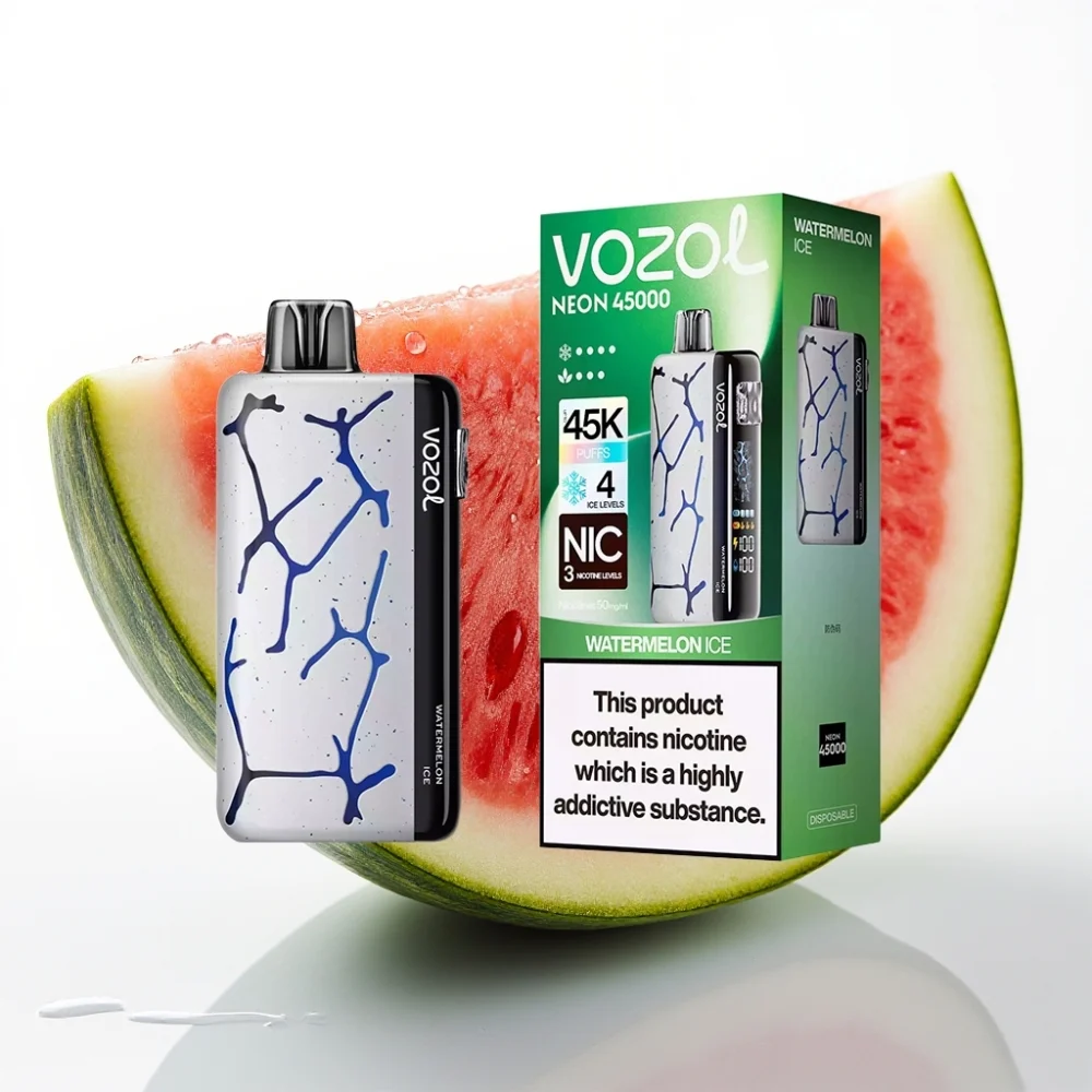 Vozol Neon 45K 45000 Puffs Isjust Disposable Vape 20ml 50mg Vannmelon Is - Online Store