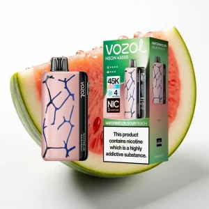 Vozol Neon 45K 45000 Puffs Isjusterbar Luftstrøm 20ml Vannmelon Sur Fersken - Online Store